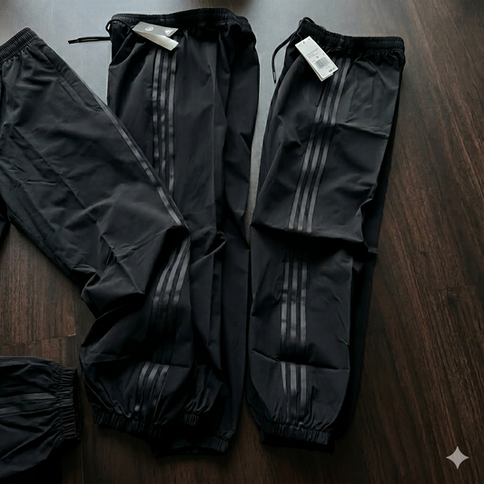 Black Stripe Cotton Track Pant