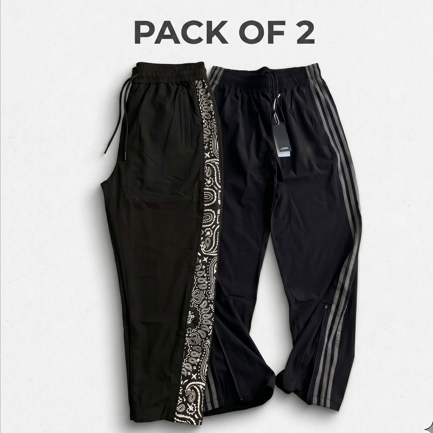 STRIPE & PRINT DUO Cotton Track Pant (Unisex)