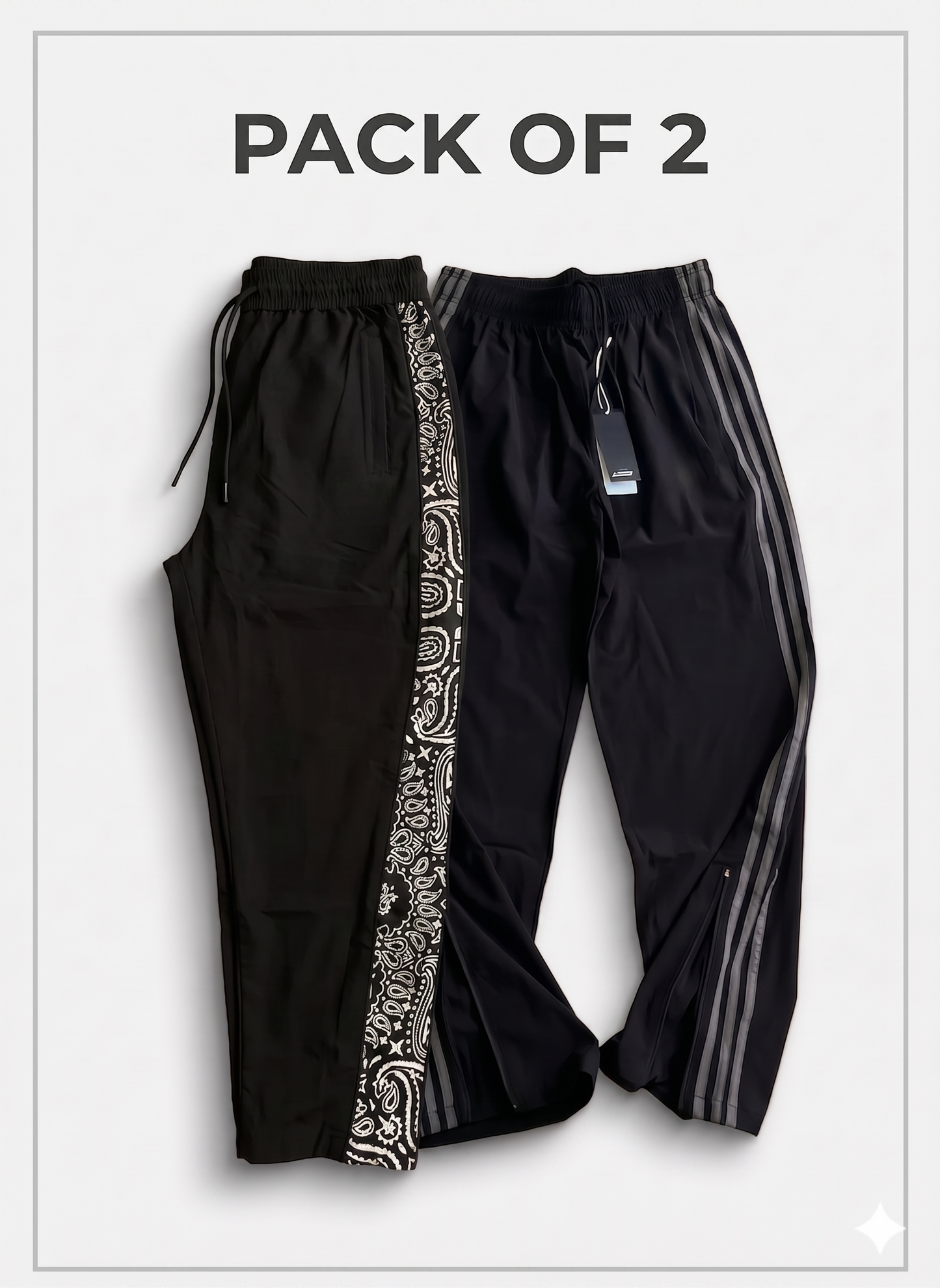 STRIPE & PRINT DUO Cotton Track Pant (Unisex)