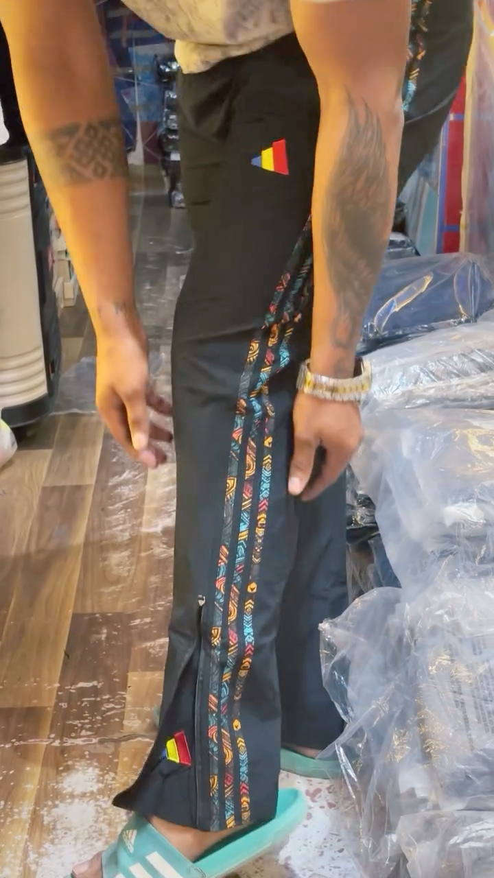 Designer Stripe Cotton Track Pant