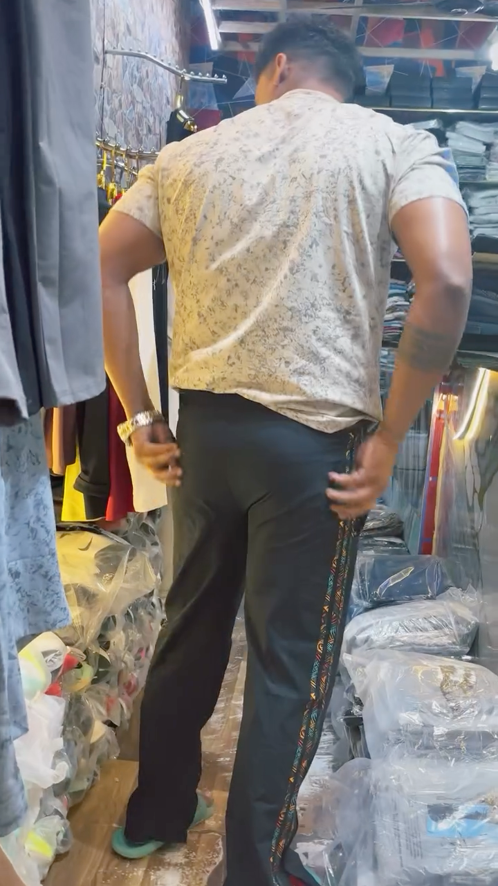 Designer Stripe Cotton Track Pant
