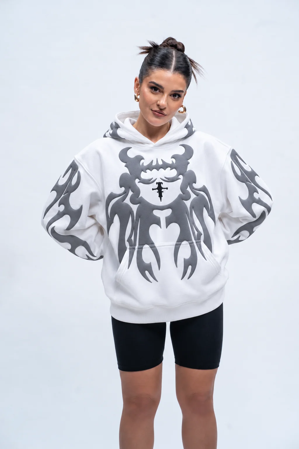Unisex Tribal Shadow Depth Hoodie | 3D Puff Print Streetwear