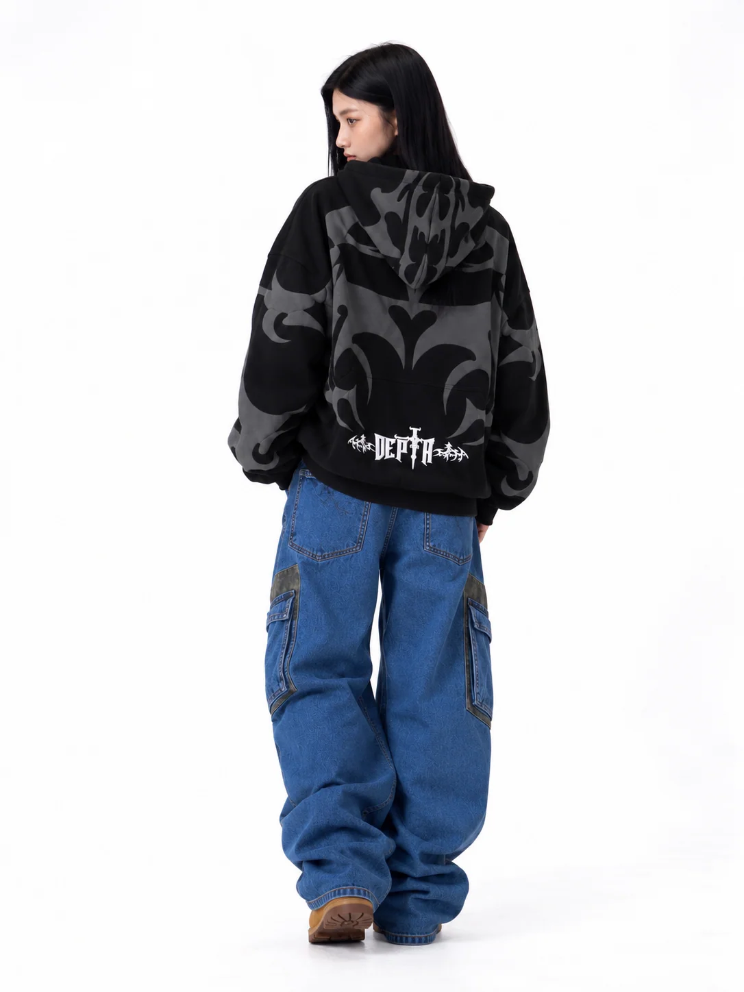 Unisex Tribal Shadow Depth Hoodie | 3D Puff Print Streetwear