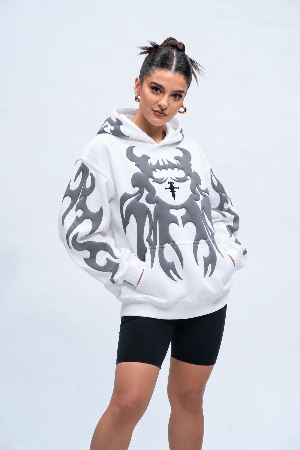 Unisex Tribal Shadow Depth Hoodie | 3D Puff Print Streetwear