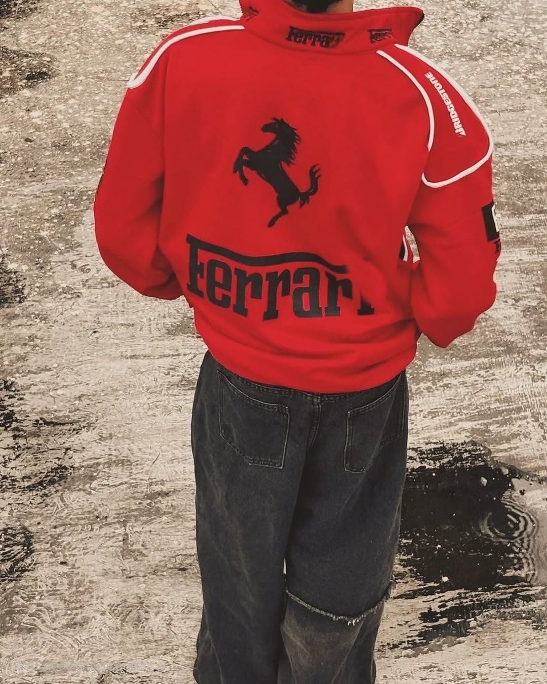 Red Ferrari Racing Jacket India – Vintage F1 Streetwear | Streetbred