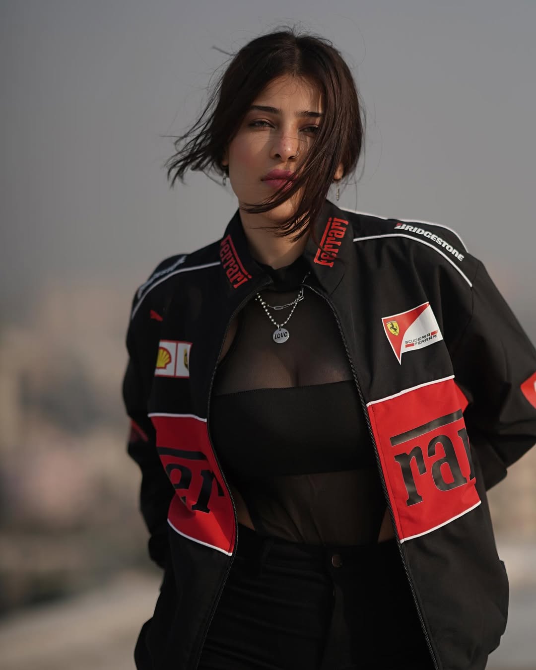 Black Ferrari F1 Racing Jacket – High Definition Print (Unisex)
