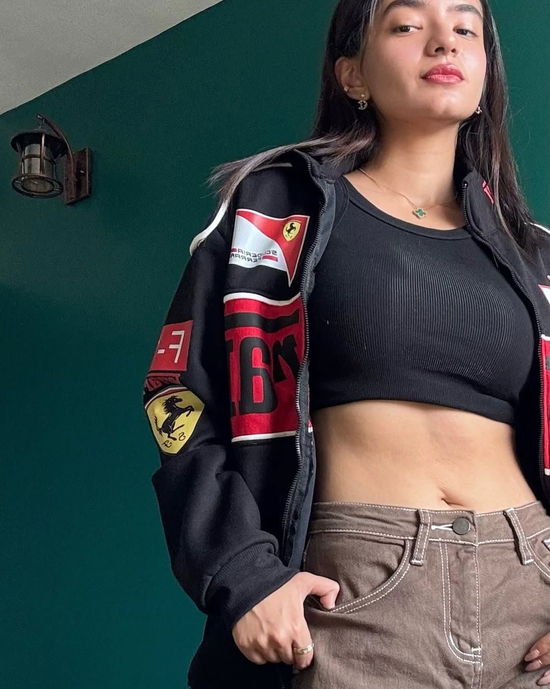 Black Ferrari Jacket - F1 Inspired Retro-Modern Streetwear India